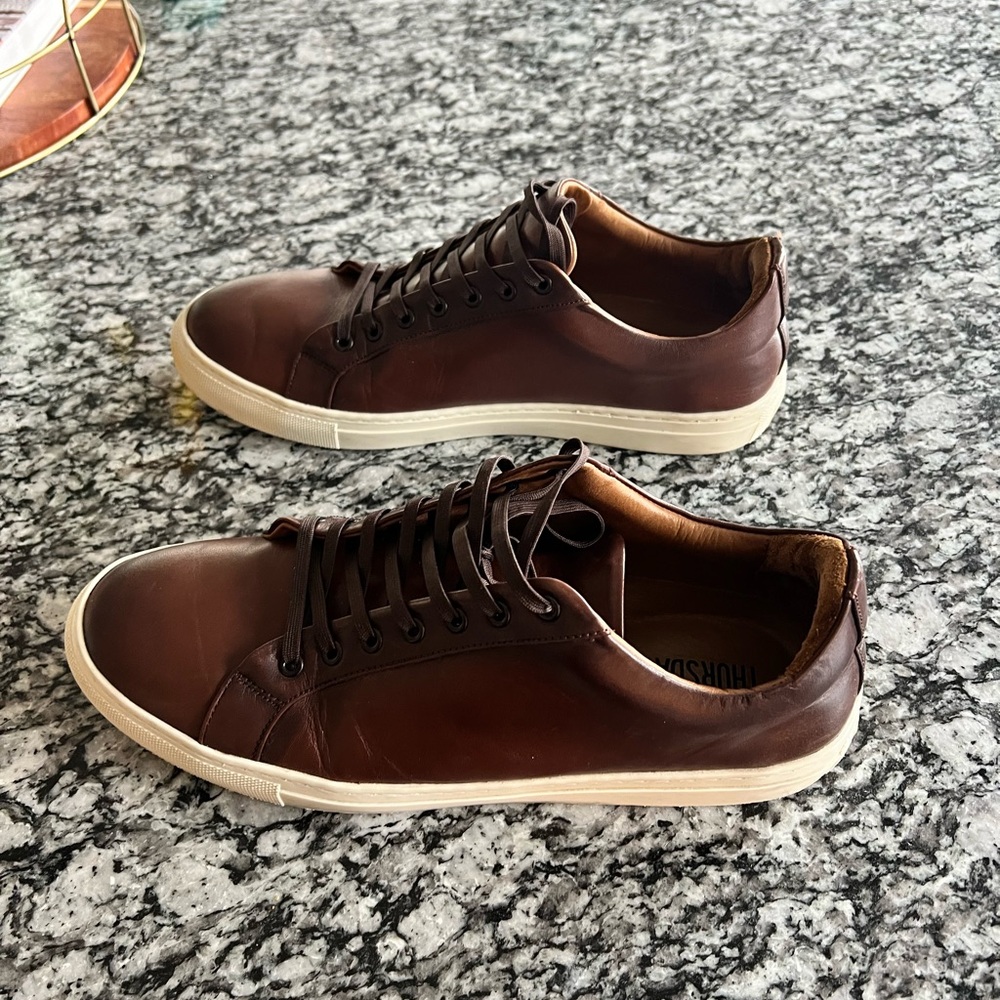 Thursday Men's Brown Leather Sneakers - Picture 2 of 5